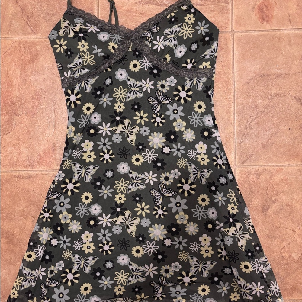 [No Boundaries] Y2K Floral Mini Slip Dress